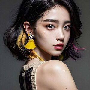 Bright Yellow Tassel Drop Earrings for Women